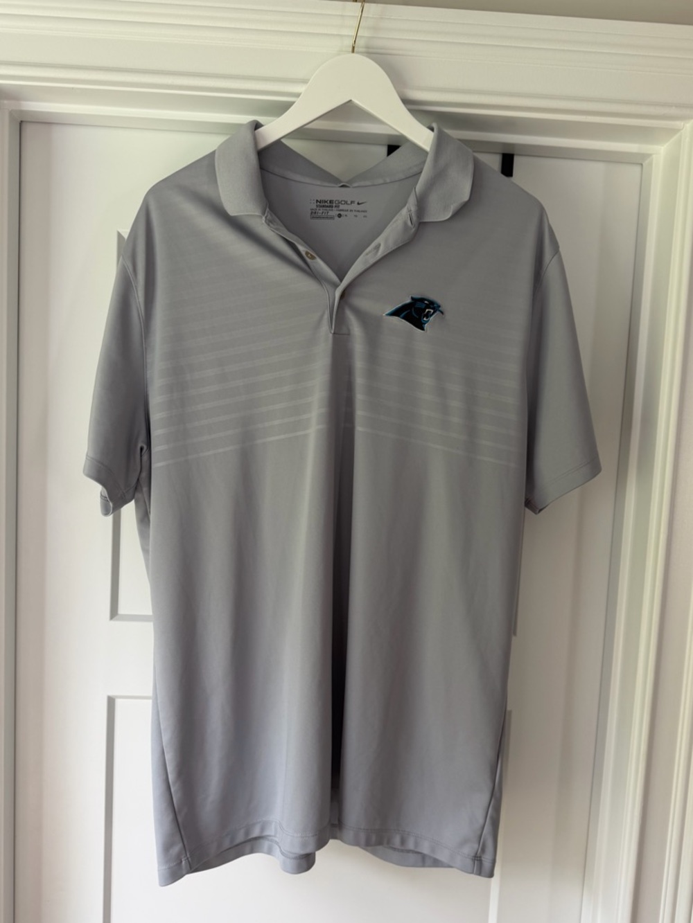 Nike Golf Dri-Fit Men’s Gray Carolina Panthers Polo